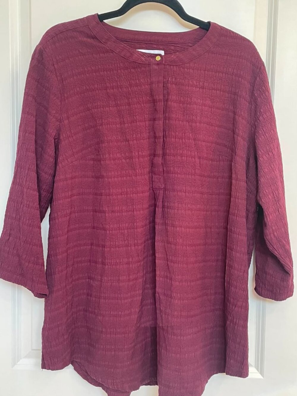 LIZ CLAIBORNE Women’s Burgundy Long Sleeve Blouse, Size 1X